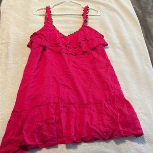 Hot pink dress with Pom-Pom straps - such a cute dress!